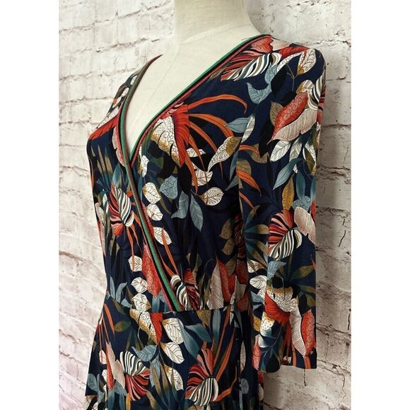 Aldo Martins Cap Juluca A New Story Jersey Knit Midi Dress Tropical US Size S - Picture 3 of 5